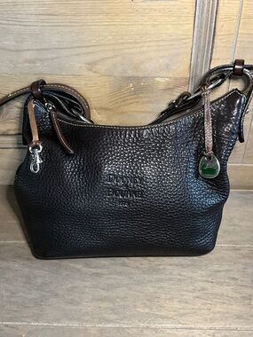 Dooney & Bourke Pebble Grain Leather Hobo Dark Brown Shoulder Bag USA